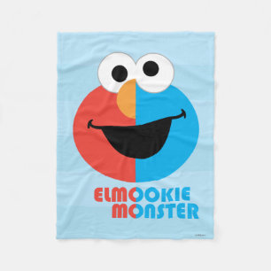 Elmo and Cookie Half Face Fleece Blanket