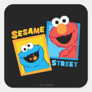 Elmo and Cookie Monster Friends Square Sticker