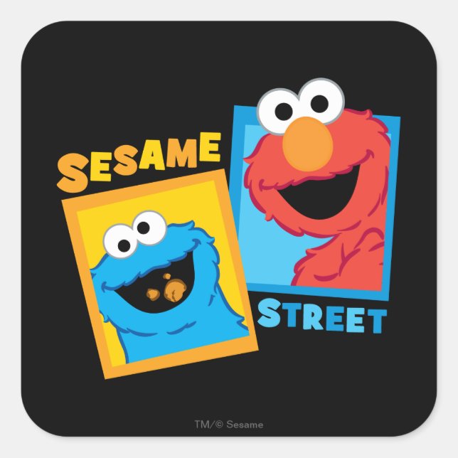 Elmo and Cookie Monster Friends Square Sticker (Front)