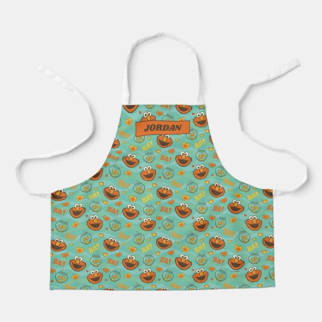 Elmo and Goldfish Pattern Apron (Front)