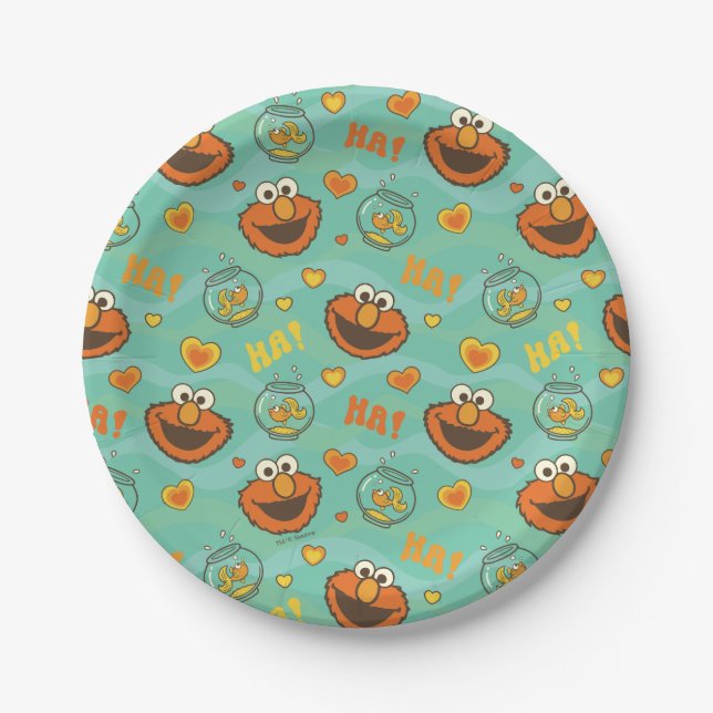 Elmo and Goldfish Pattern Paper Plate (Front)