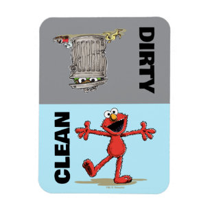 Elmo and Oscar "Clean or Dirty" Dishwasher Magnet