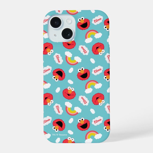 Elmo and Rainbows Pattern iPhone 15 Case (Back)