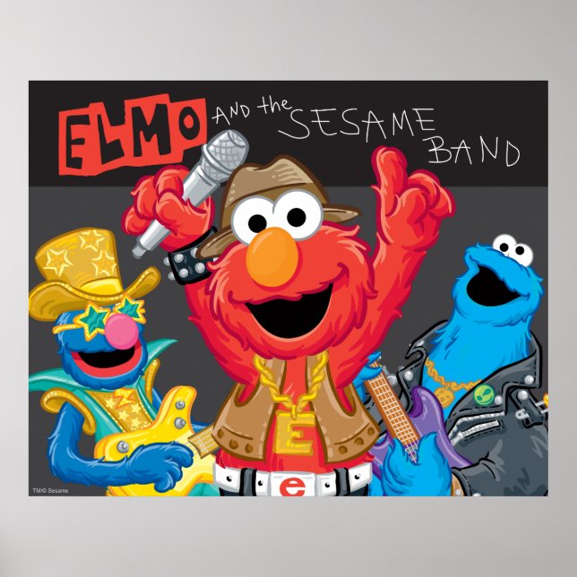 Elmo and the Sesame Band Rock Poster (Front)