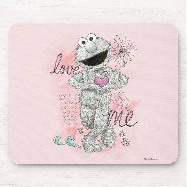 Elmo B&W Sketch Drawing Mouse Mat (Front)
