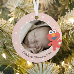 Elmo Baby's First Christmas - Add Your Name Metal Tree Decoration
