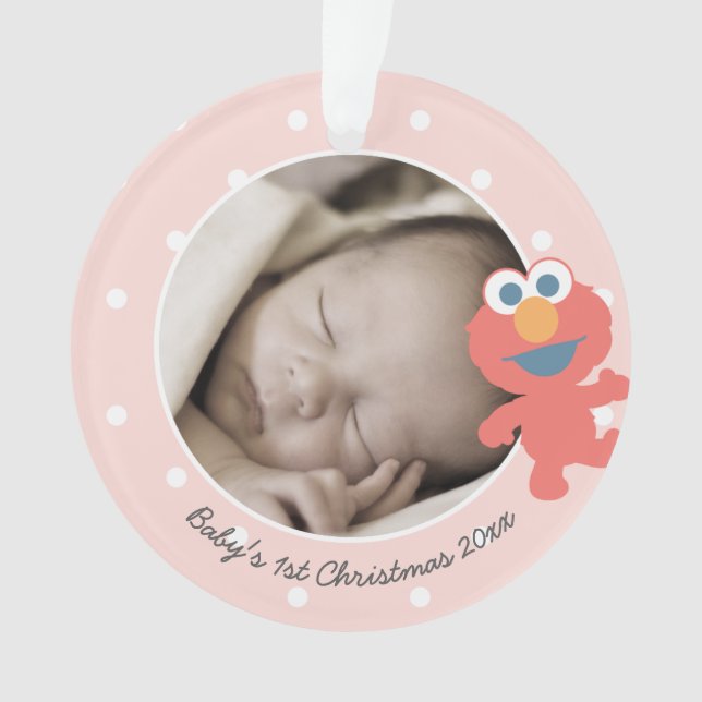 Elmo | Baby's First Christmas - Add Your Name Ornament (Front)