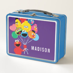 Elmo Balloons Add Your Name Metal Lunch Box