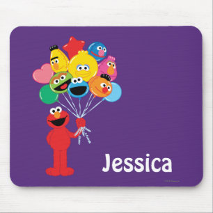 Elmo Balloons   Add Your Name Mouse Mat