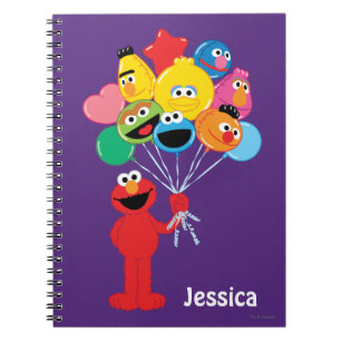 Elmo Balloons   Add Your Name Notebook