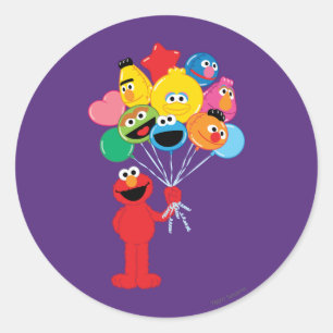 Elmo Balloons Classic Round Sticker