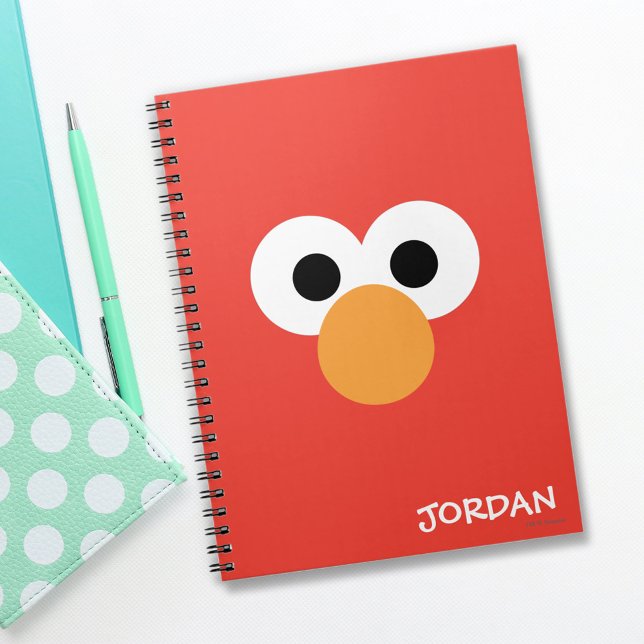 Elmo Big Face | Add Your Name Notebook (Notebook on table)
