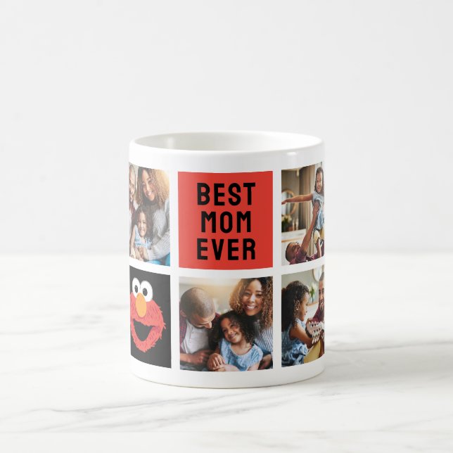 Elmo Big Face | Mum - Photo Collage Coffee Mug (Center)