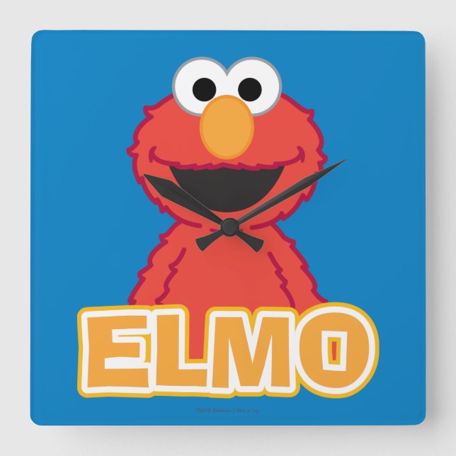 Elmo Classic Style Square Wall Clock (Front)