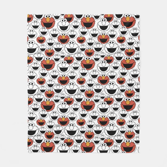 Elmo Color Pop Face Pattern Fleece Blanket (Front)