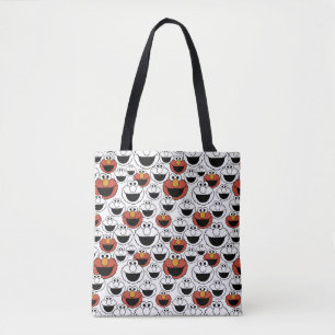 Elmo Color Pop Face Pattern Tote Bag