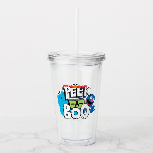 Elmo, Cookie & Grover | Peek-a-Boo Acrylic Tumbler (Front)