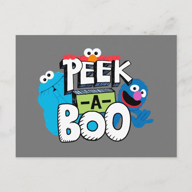 Elmo, Cookie & Grover | Peek-a-Boo Postcard (Front)