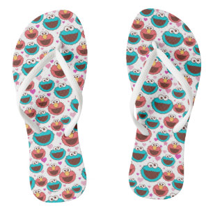 Elmo & Cookie Monster Peace & Love Pattern Flip Flops