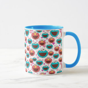 Elmo & Cookie Monster Peace & Love Pattern Mug