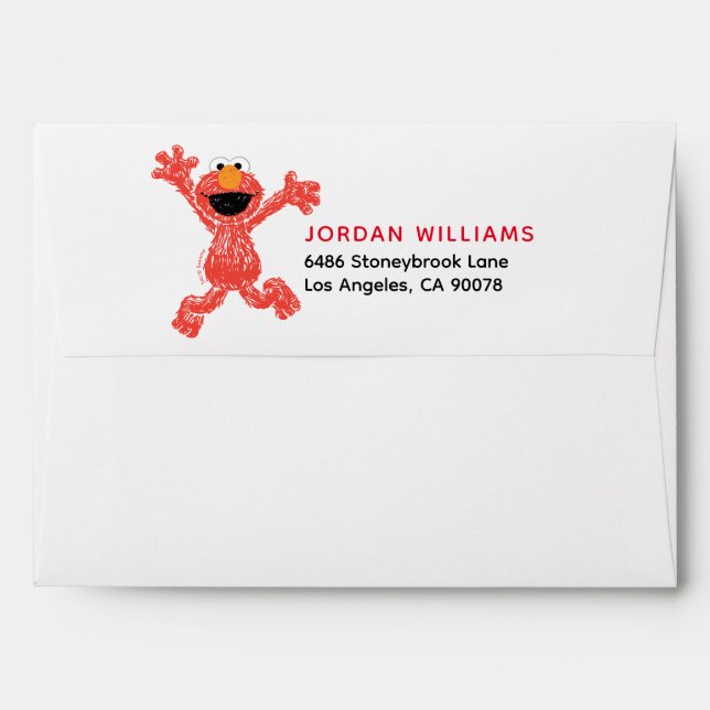 Elmo Crayon Pattern Envelope (Back (Top Flap))