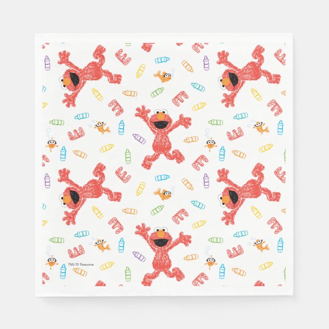Elmo Crayon Pattern Napkin (Front)