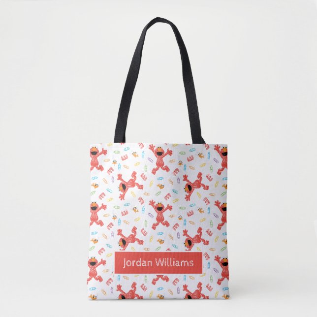 Elmo Crayon Pattern Tote Bag (Front)