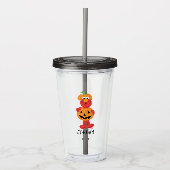 Elmo | Cute as a Pumpkin Acrylic Tumbler (Front)
