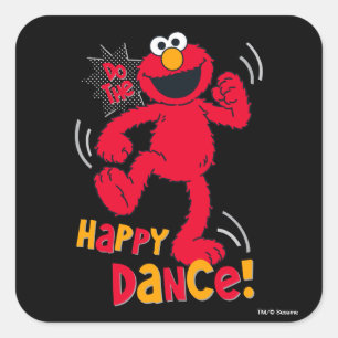 Elmo Do the Happy Dance Square Sticker
