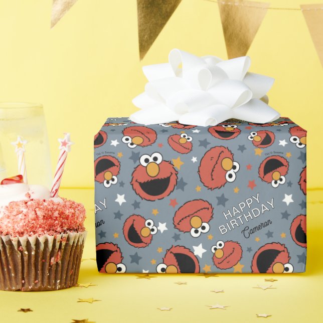 Elmo | Elmo Rules Star Pattern Wrapping Paper (Birthday Party)