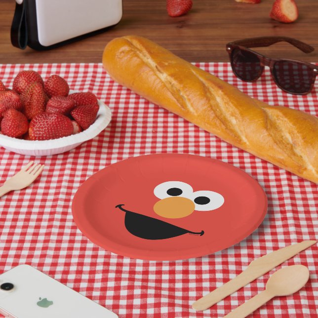 Elmo Face Art Paper Plate (Picnic)