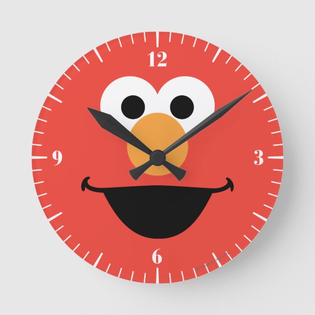 Elmo Face Art Round Clock (Front)