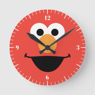 Elmo Face Art Round Clock