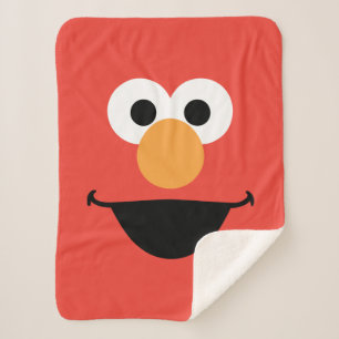 Elmo Face Art Sherpa Blanket