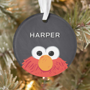 Elmo Face Chalkboard Customized Name & Photo Ornament
