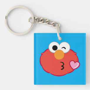 Elmo Face Throwing a Kiss Key Ring