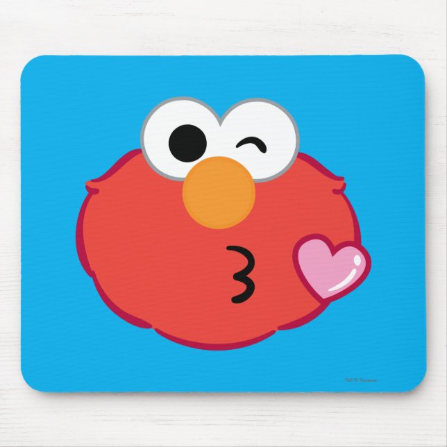 Elmo Face Throwing a Kiss Mouse Mat (Front)