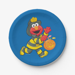 Elmo   Fireman Costume Paper Plate