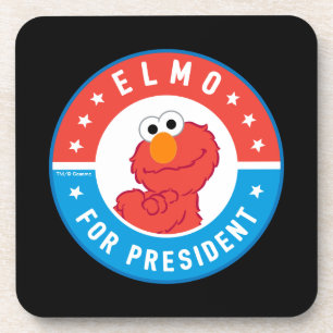 Elmo for President Badge Coaster