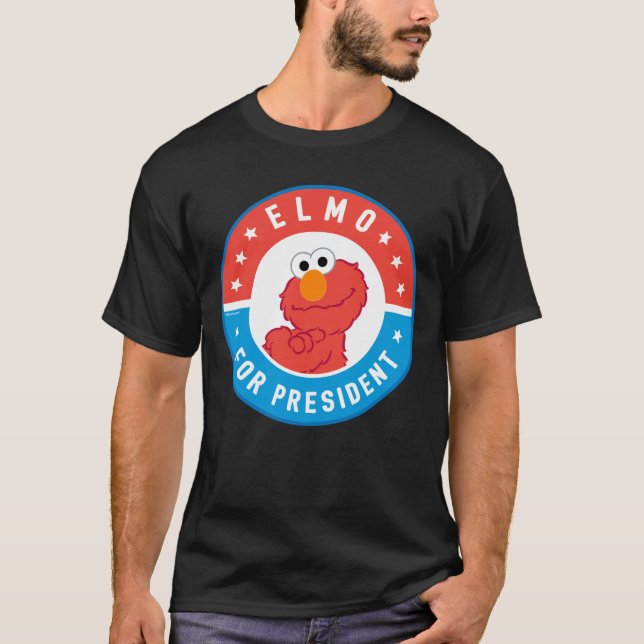Elmo for President Badge T-Shirt (Front)
