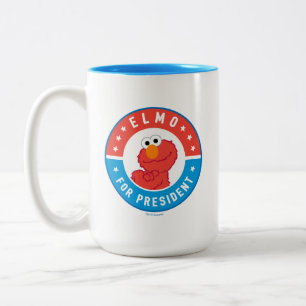 Elmo for President Badge Two-Tone Coffee Mug