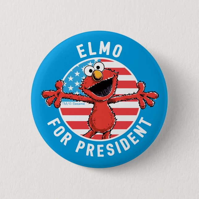 Elmo for President - Flag 6 Cm Round Badge (Front)