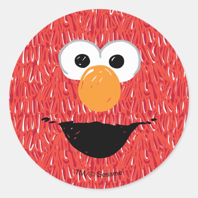 Elmo Fur Face Pattern Classic Round Sticker (Front)