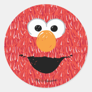 Elmo Fur Face Pattern Classic Round Sticker