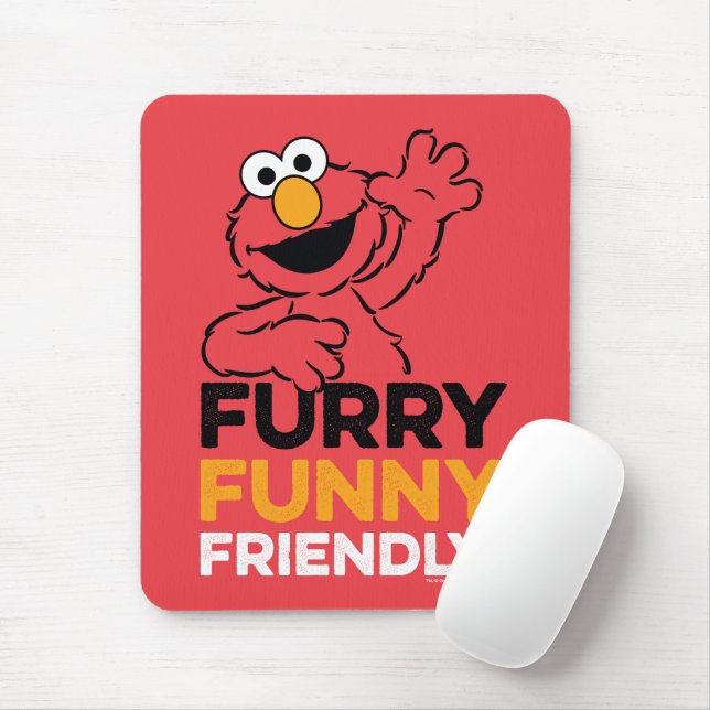 Elmo | Furry Funny Friendly Mouse Mat (With Mouse)
