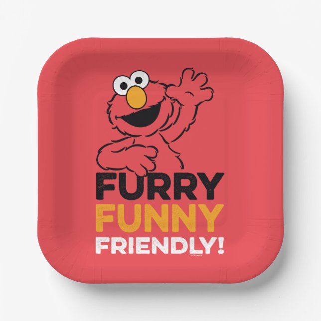 Elmo | Furry Funny Friendly Paper Plate (Front)
