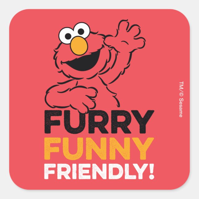 Elmo | Furry Funny Friendly Square Sticker (Front)