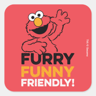 Elmo Furry Funny Friendly Square Sticker