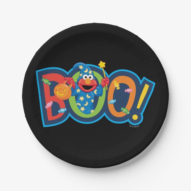 Elmo | Halloween Boo! Paper Plate (Front)