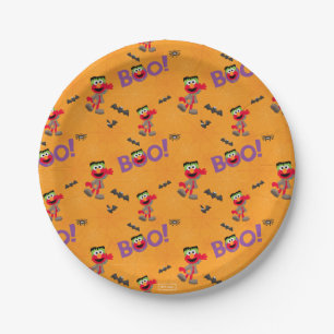 Elmo   Halloween Boo Pattern Paper Plate